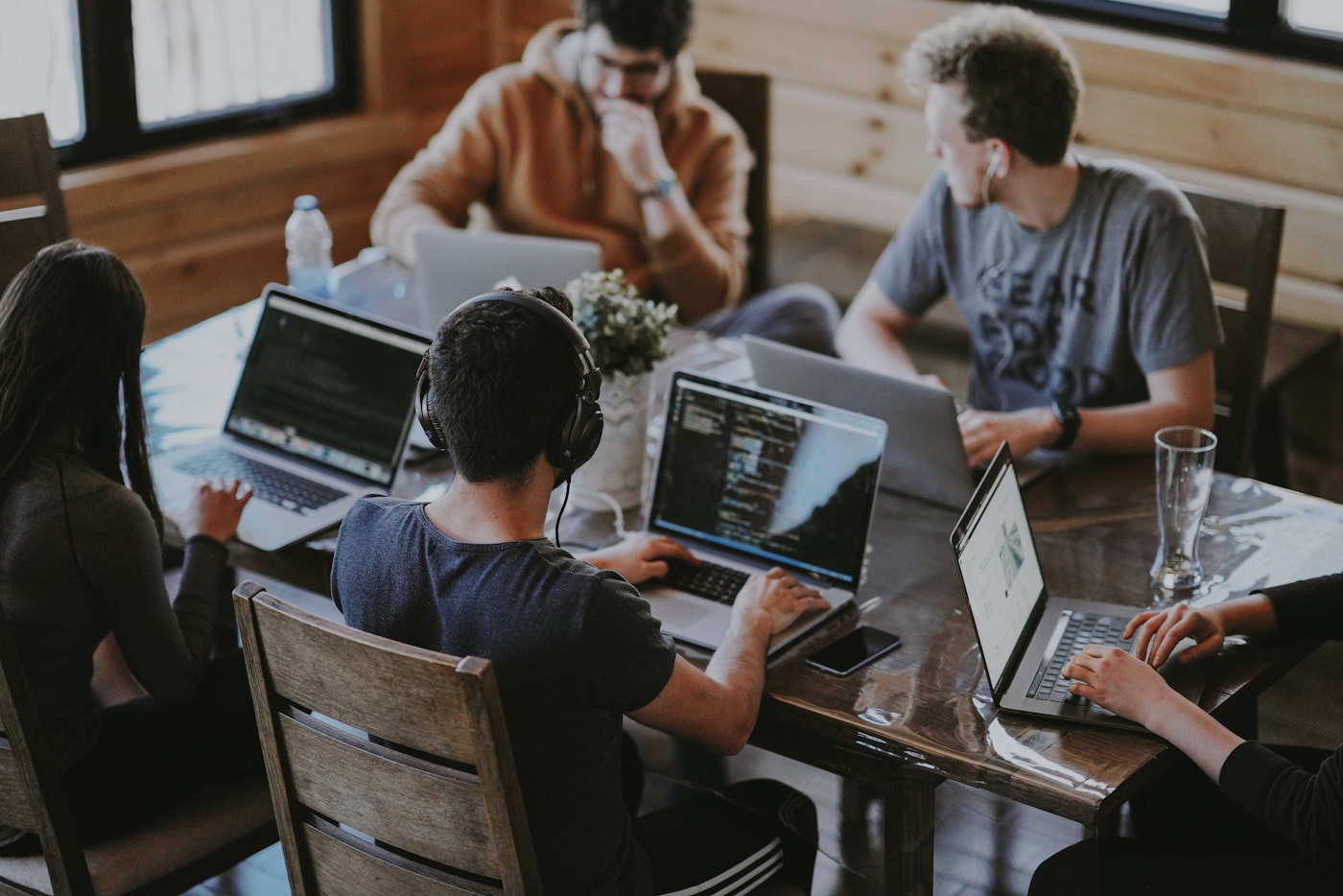 Development team collaborating on a customized staffing website build